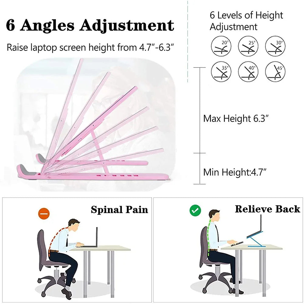3FOLDS Portable and Foldable Laptop Stand – Adjustable Ergonomic Aluminum Riser