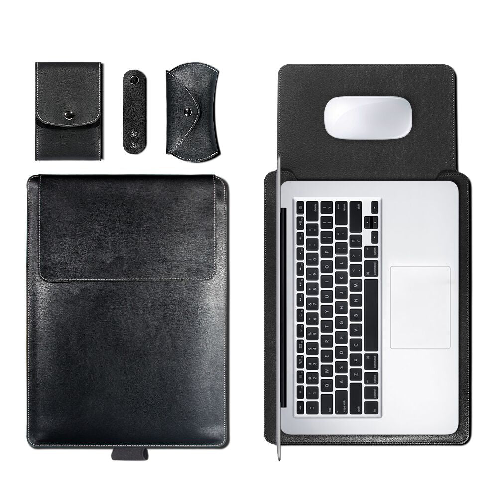 Premium Leather Laptop Sleeve and Stand