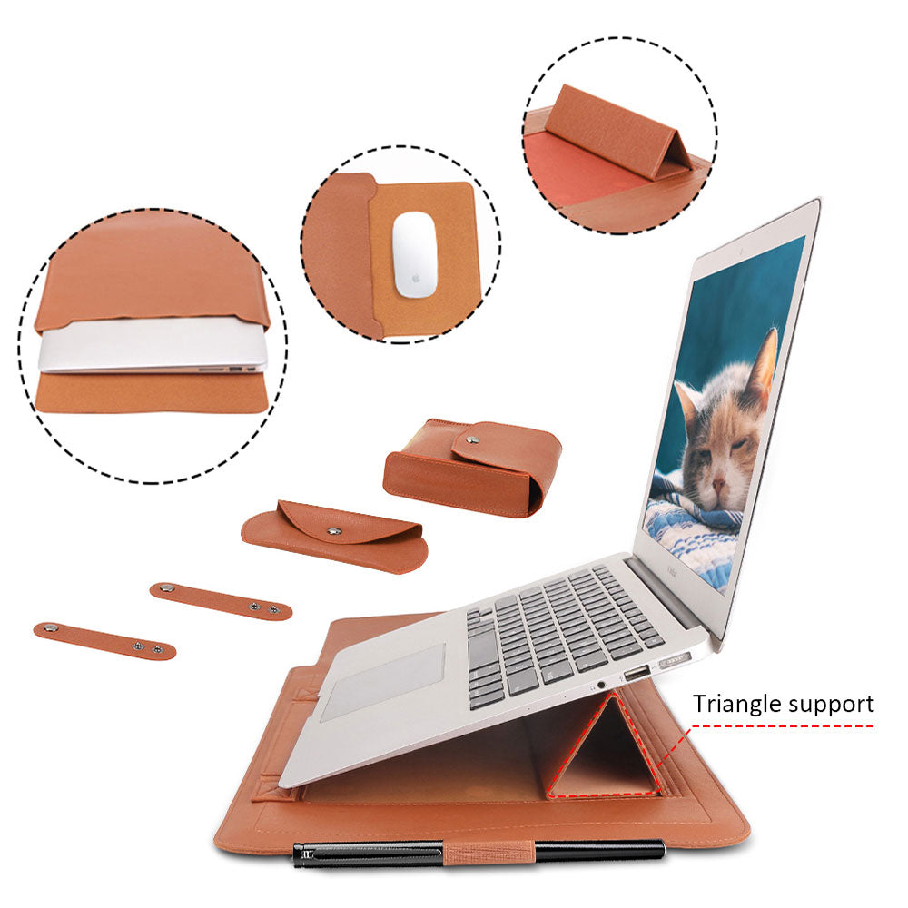Premium Leather Laptop Sleeve and Stand