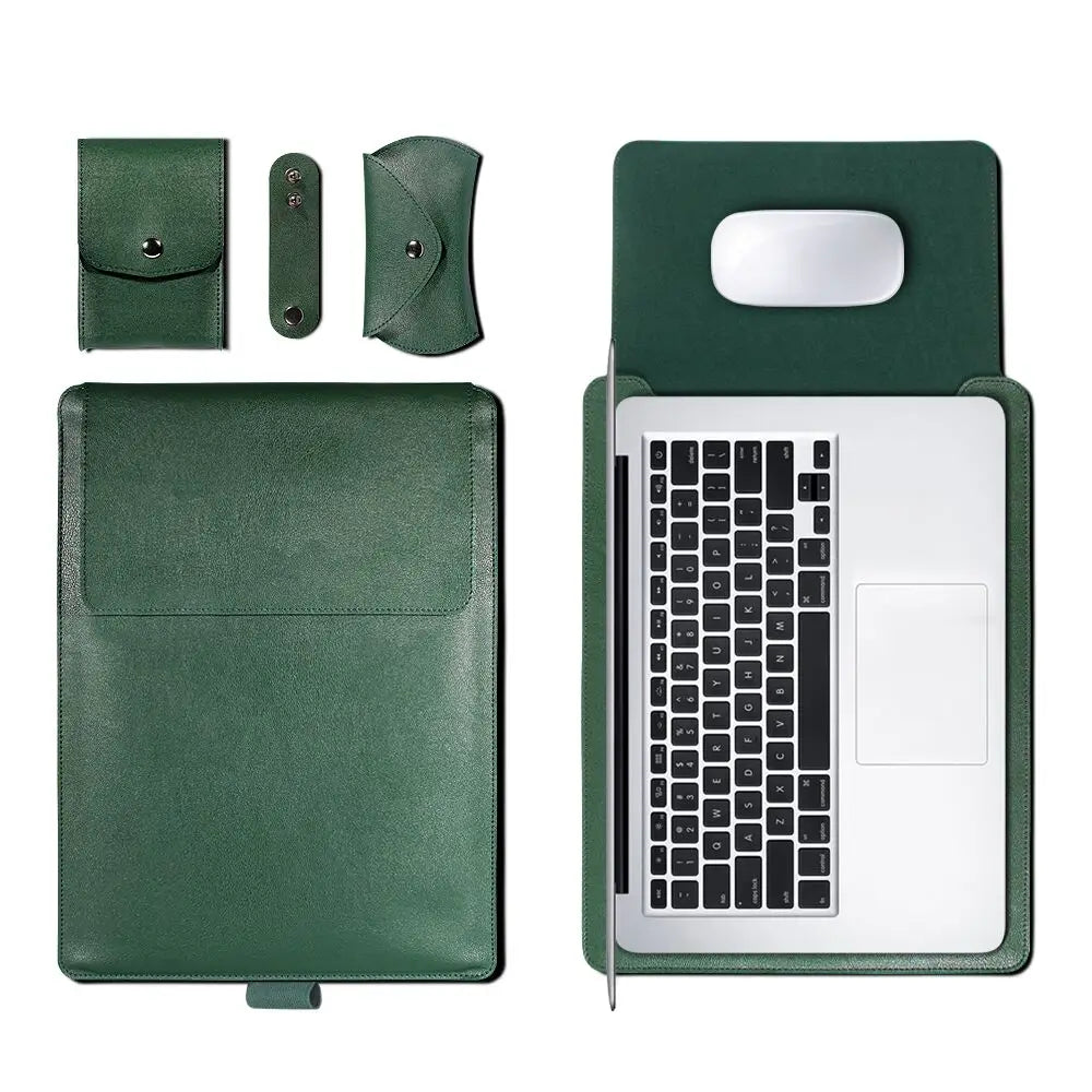 Premium Leather Laptop Sleeve and Stand
