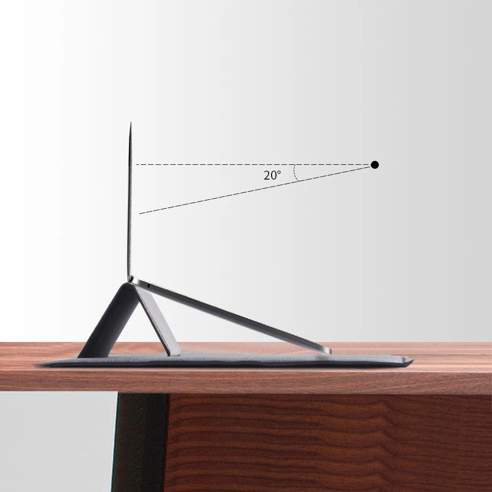 Premium Leather Laptop Sleeve and Stand