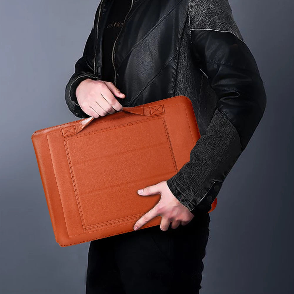 Premium Leather Laptop Sleeve and Stand